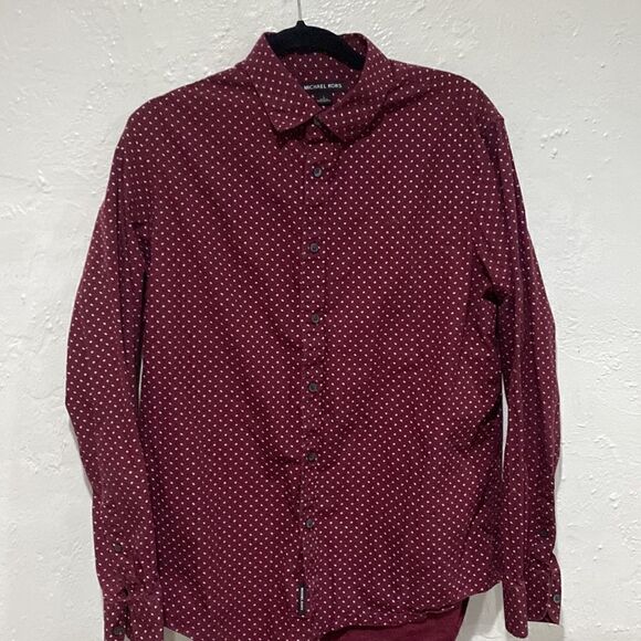 Michael Kors Mens Button Down Long Sleeve Casual Shirt CottonSize Large - Picture 1 of 5